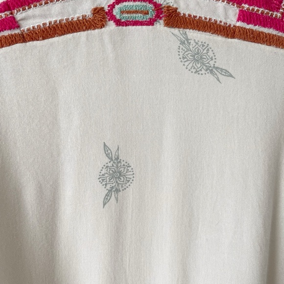 Free People Tulum 3/4 Bell Sleeve Embroidered Boho Tunic Mini Dress S - Picture 10 of 14